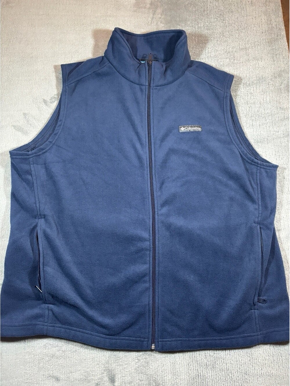 Columbia Vest Mens XXL Navy Full Zip Steens Mountain Fleece Hiking Outdoors